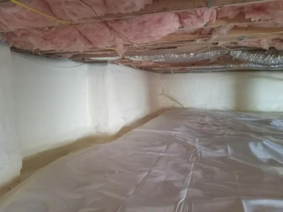 Crawl space encapsulation with closed-cell spray foam for Flat Roof Repair in Chocolay