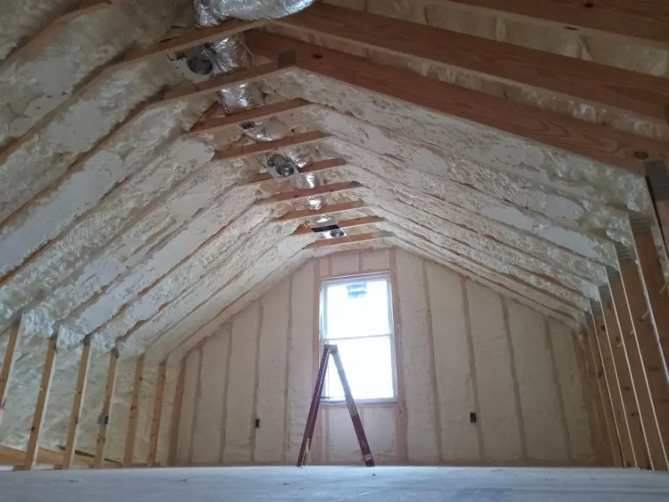 Spray foam roofing application for Crawl Space Insulation project in Chocolay